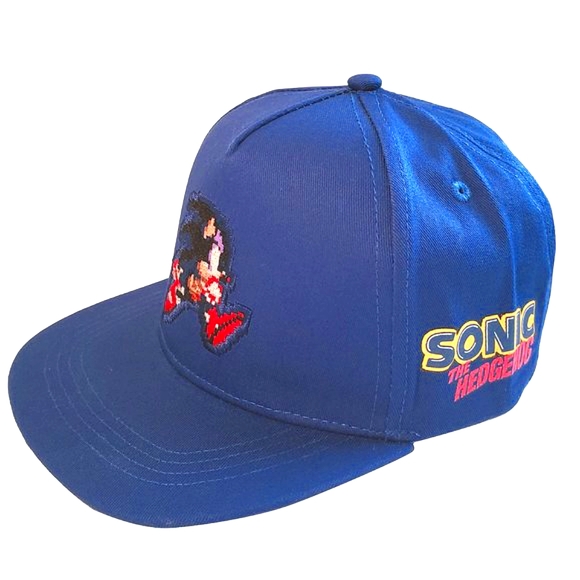 Sonic Hat Boys Sonic the Hedgehog Baseball Cap Kids Embroidered Snapback Blue - Picture 2 of 3